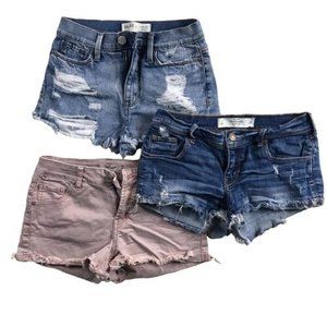 Abercombie Mudd Refuge Shorts Distressed  Cut Offs Daisy Duke Beach Sz XS LOT